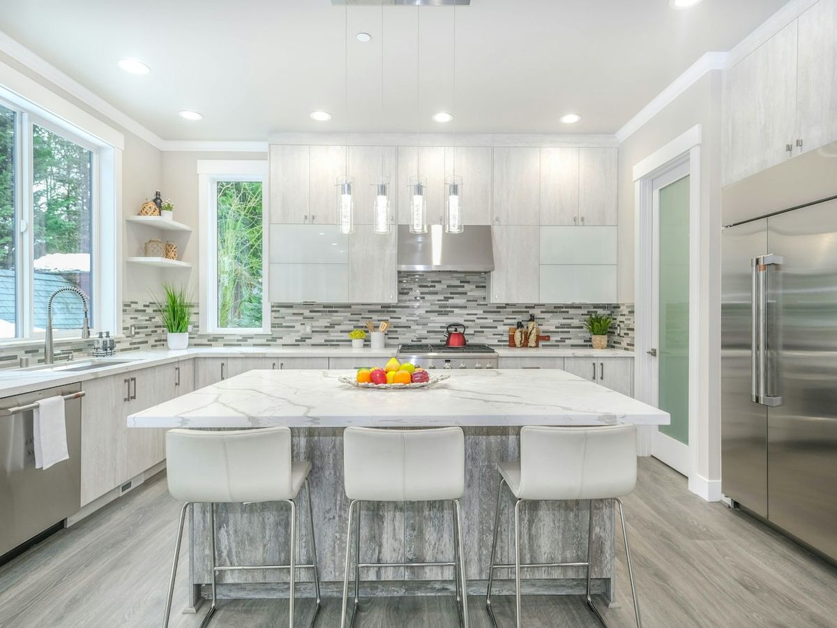 Kitchen with new downlights